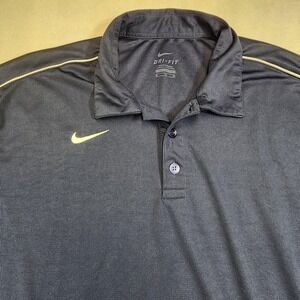 Nike Polo Shirt Mens XL Blue Short Sleeve Dri-FIT Golf Performance Jersey